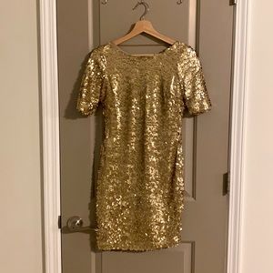 Pookie and Sebastian gold sequin dress